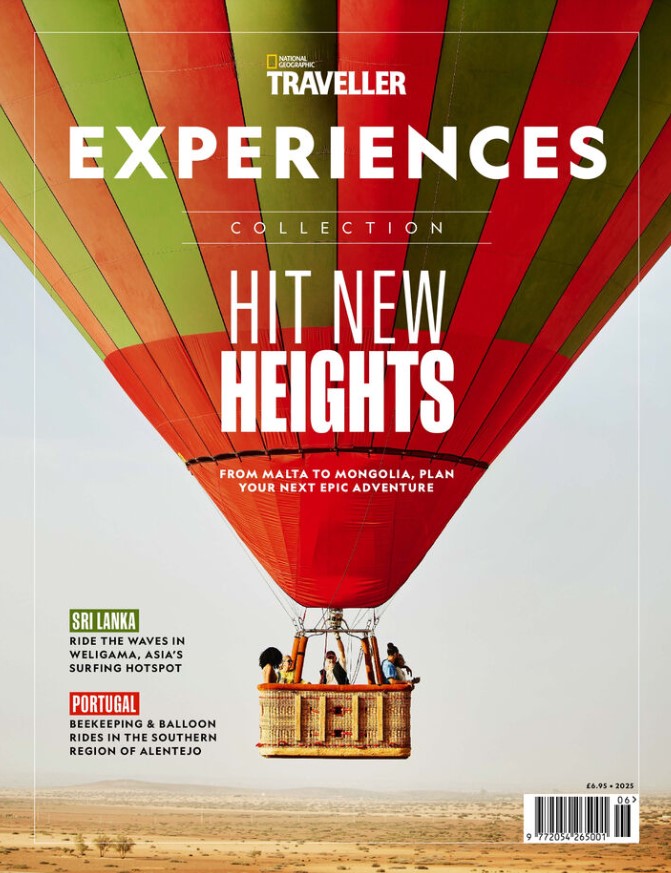 Cover of National Geographic Traveller (UK)'s Experiences Collection, Hit New Heights, 2025, in which Emporia Wine Estate was featured